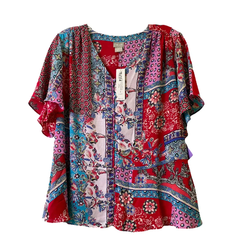 Top Short Sleeve By Chicos In Red, Size: M