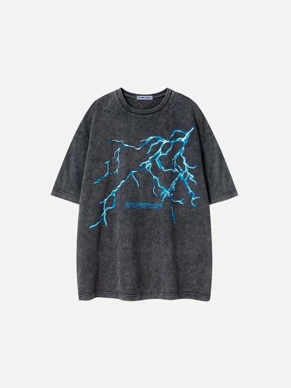 Aelfric Eden Washed Lightning Print Tee