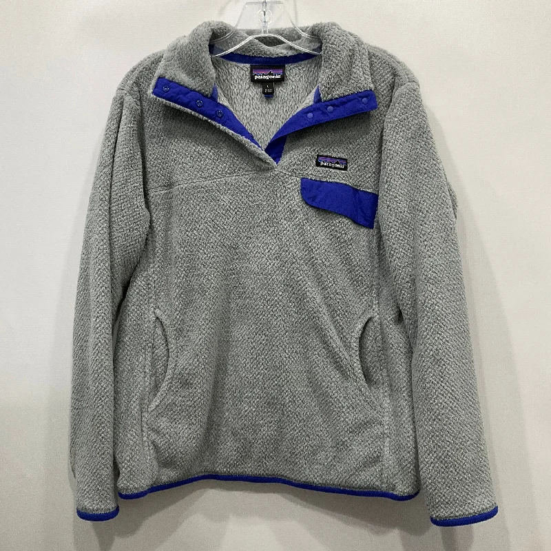 Sweatshirt Collar By Patagonia In Grey, Size: L