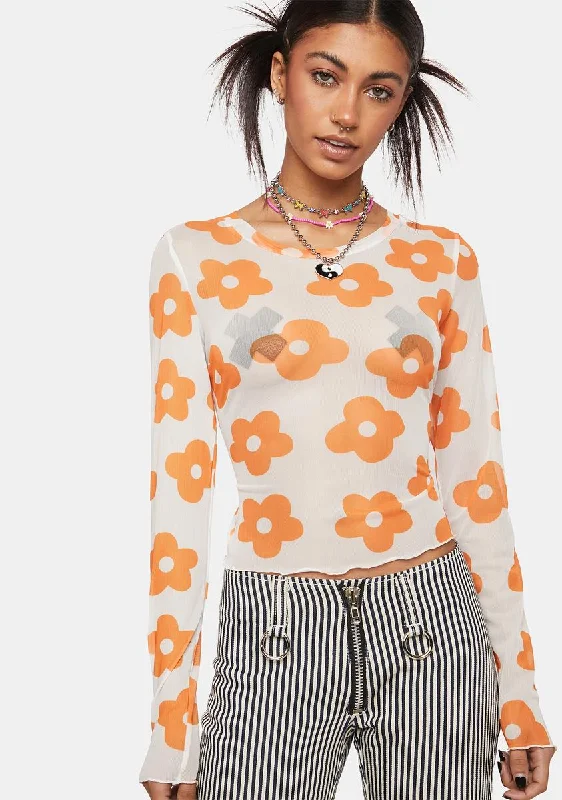 Ditsy Floral Mesh Top