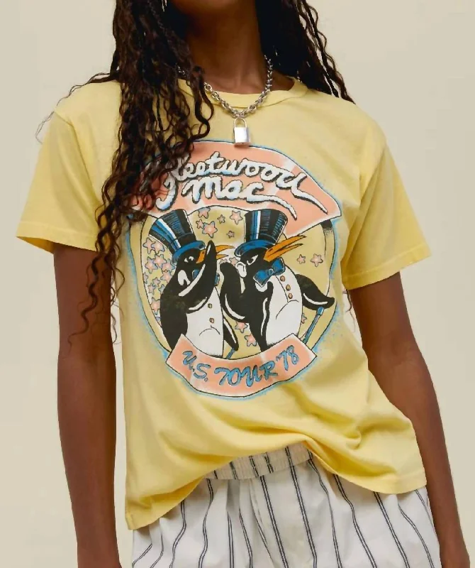 Fleetwood Mac Us Tour 78 Ringer Tee In Yellow Bloom