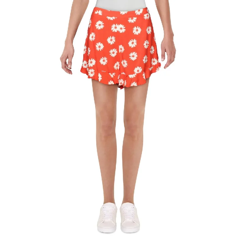 Womens High Waist Floral Casual Shorts