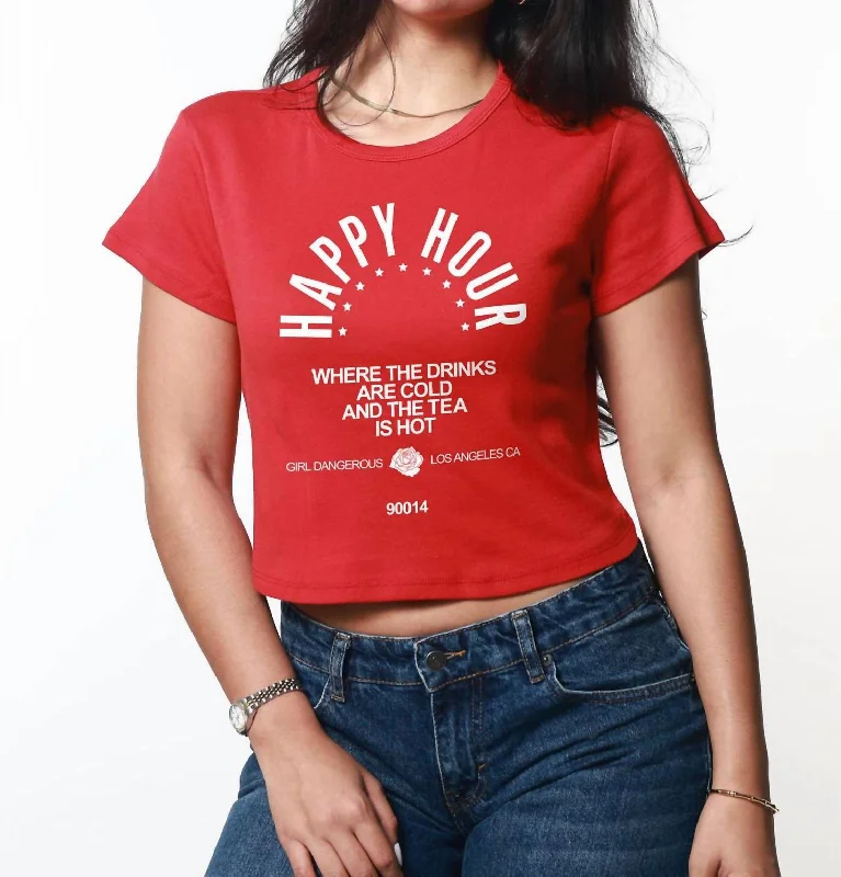 Happy Hour Tee In Red