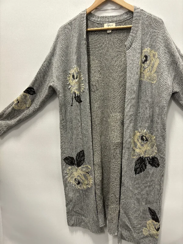 Sweater Cardigan By Style And Company In Grey, Size: M