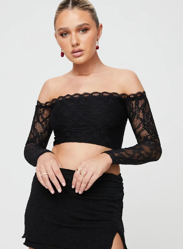 Danzer Off The Shoulder Top Black