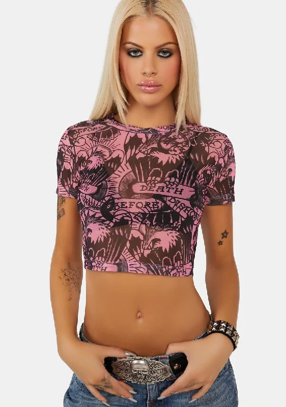 DBD Eagle Crew Pink Power Mesh Top