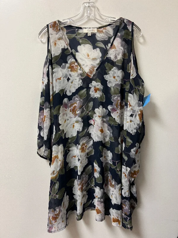 Tunic Sleeveless By Umgee In Floral Print, Size: Xl