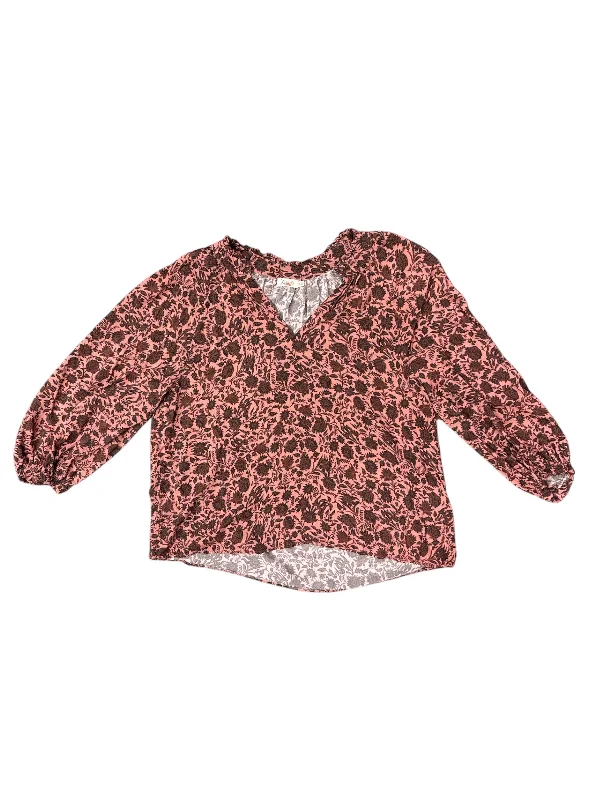 Top 3/4 Sleeve By Faherty In Pink, Size: S