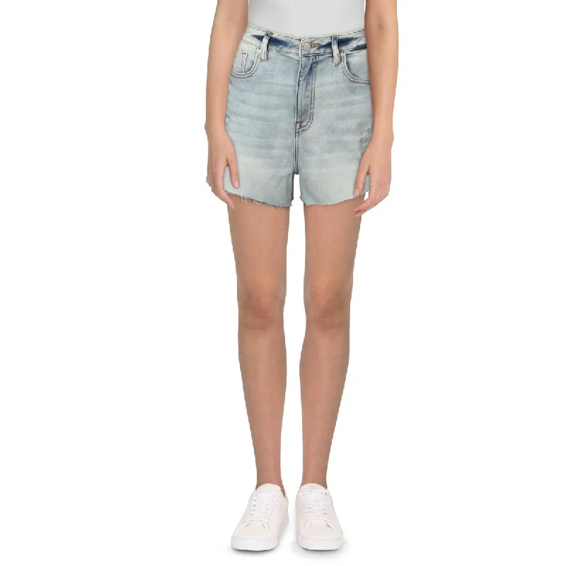 Womens Denim Raw Hem Cutoff Shorts