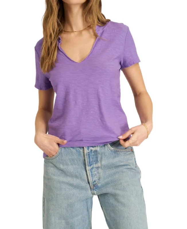 Plata Notched Tee In French Lilac