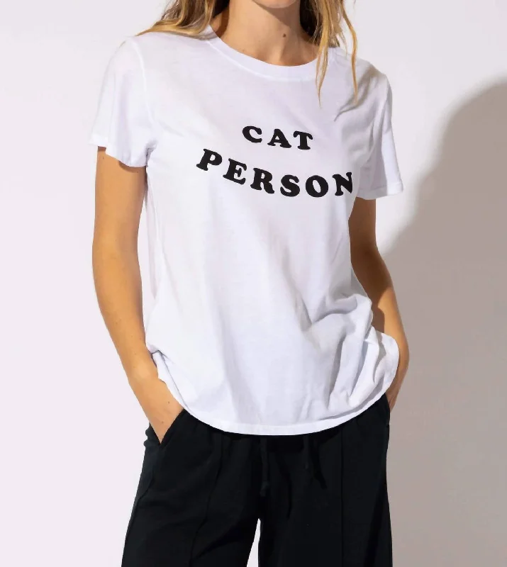 Cat Person Tee In White