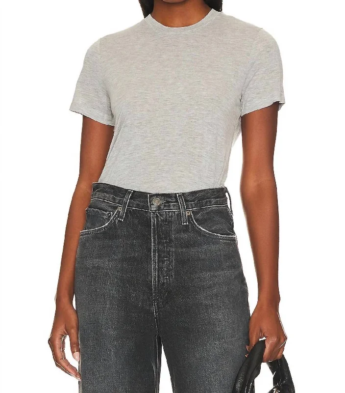 Annise Slim Tee In Grey Heather