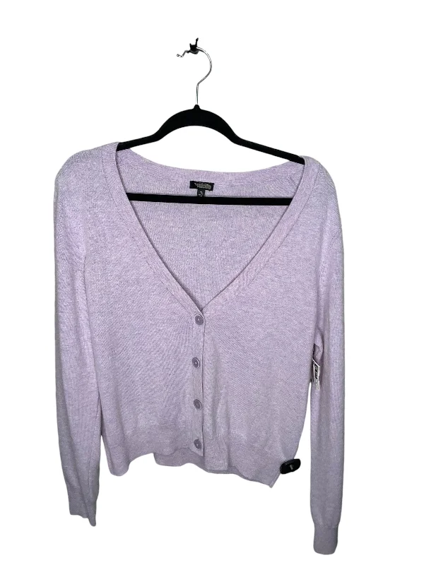 Sweater Cardigan By Talbots In Purple, Size: Xl