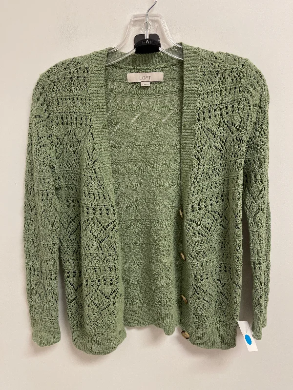 Sweater Cardigan By Loft In Green, Size: S