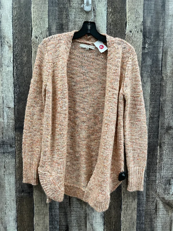 Sweater Cardigan By Loft In Orange, Size: Xs