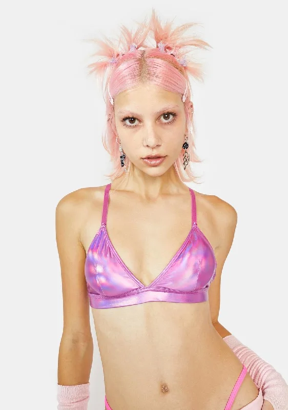 Sweet Cosmic Ace Metallic Bra Top