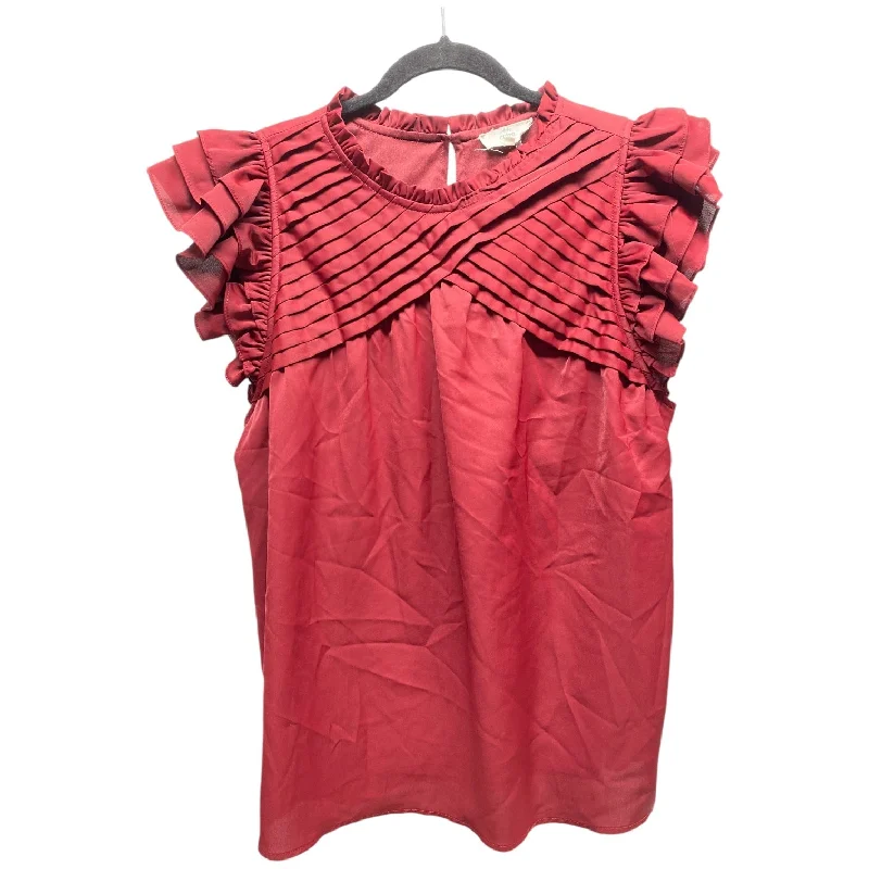 Top Short Sleeve By Entro In Red, Size: M