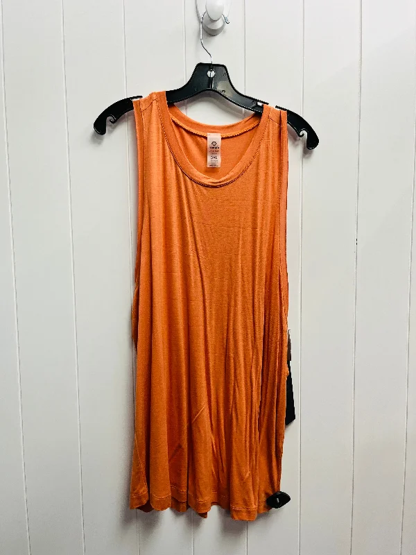 Top Sleeveless By Mono B In Orange, Size: 3x