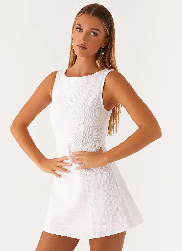 Rochelle Denim Mini Dress - White