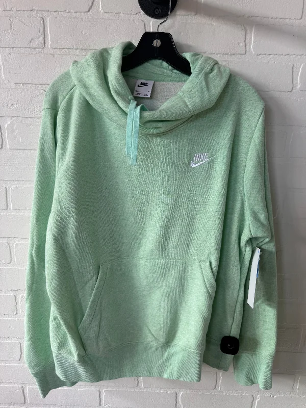 Athletic Sweatshirt Hoodie By Nike In Green, Size: Osfm