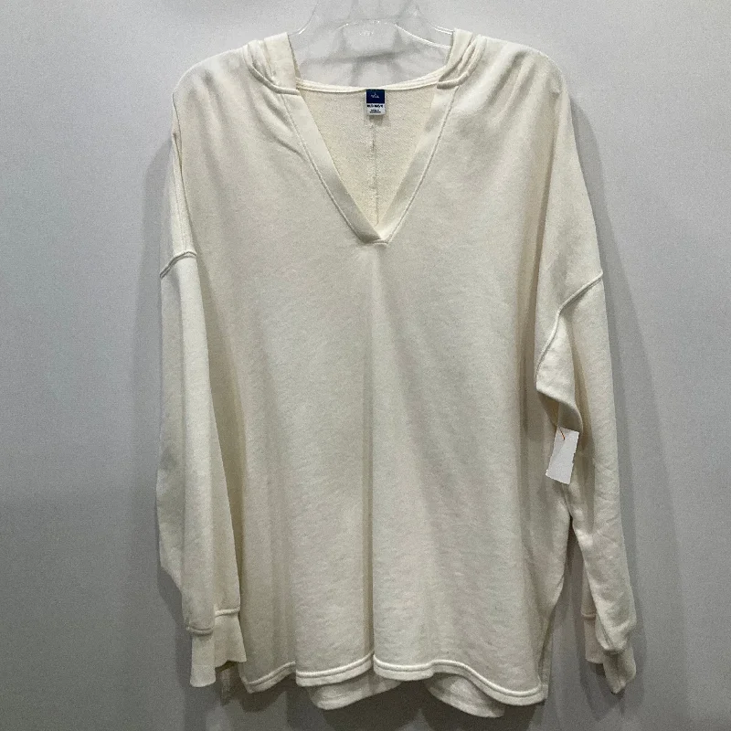 AS IS Sweatshirt Hoodie By Old Navy In Cream, Size: L