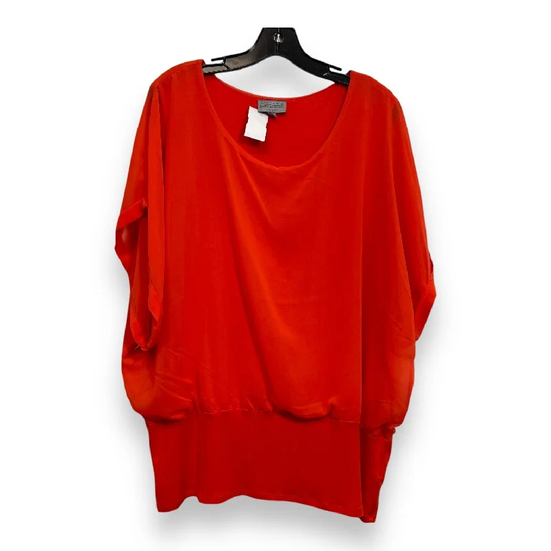 Top Short Sleeve By Joseph A In Brick Red, Size: 3x