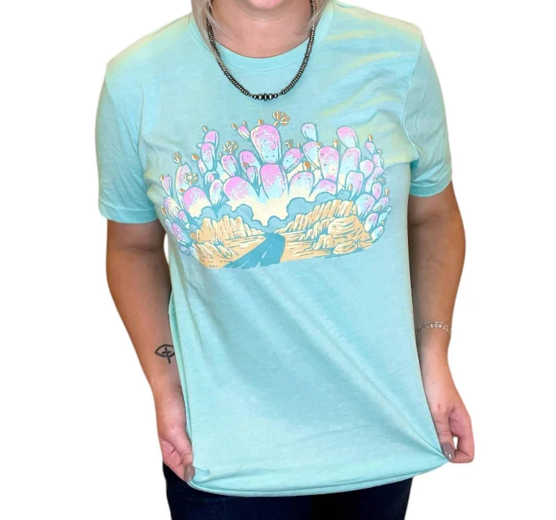 Prickly Road Tee Top In Aqua