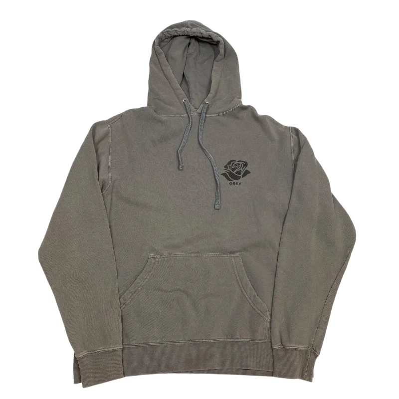 Sweatshirt Hoodie By Obey In Grey, Size: M