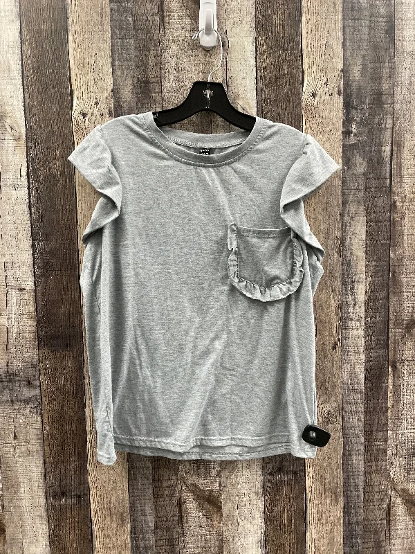 Top Short Sleeve By Shein In Grey, Size: Xl