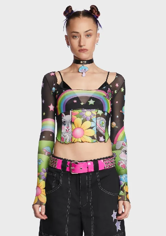 Happy Planet Mesh Top