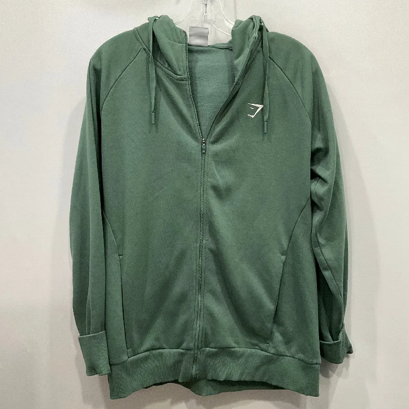 Sweatshirt Hoodie By Gym Shark In Green, Size: L