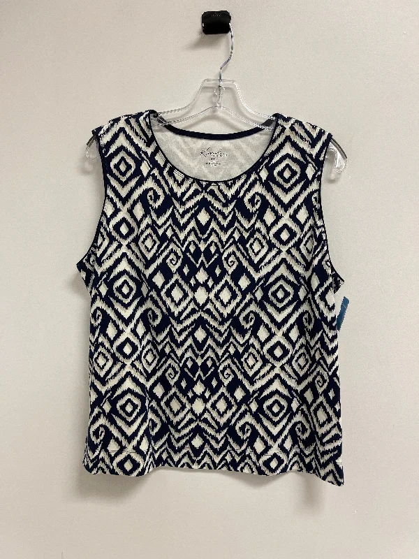 Top Sleeveless By Kim Rogers In Navy, Size: L