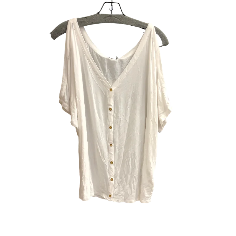 Top Short Sleeve By Bebe In White, Size: L