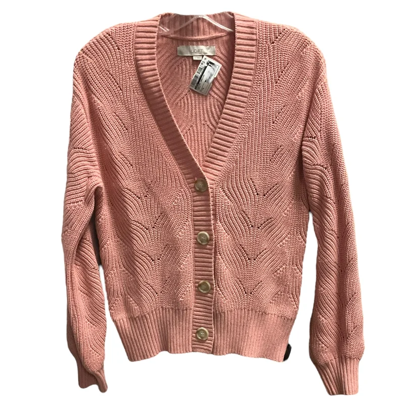 SWEATER CARDIGAN by LOFT In PEACH, Size: S