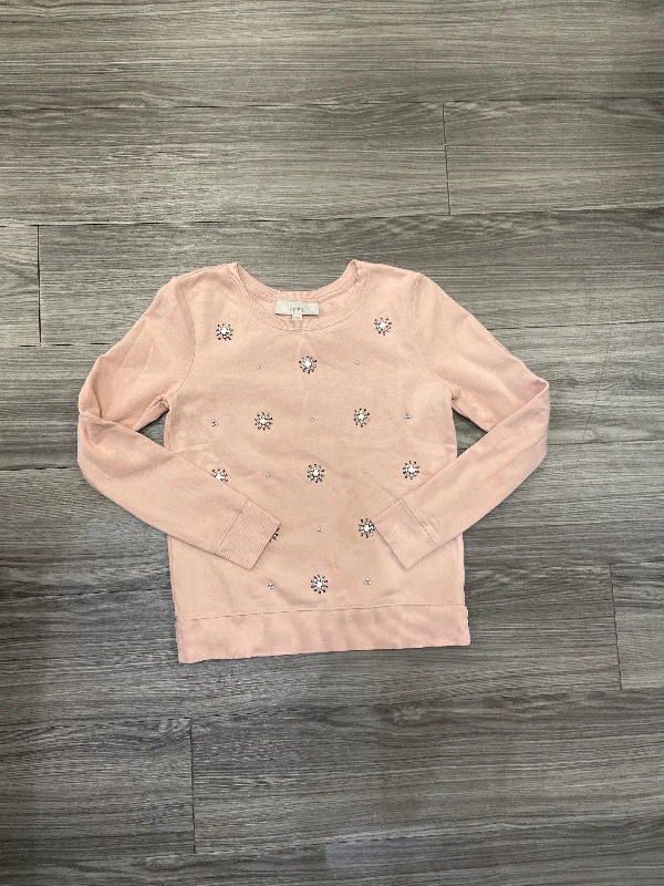 Sweatshirt Crewneck By Loft In Pink, Size: S