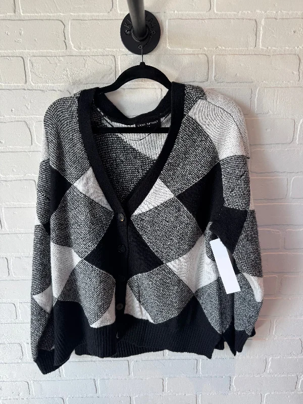 Sweater Cardigan By Lane Bryant In Black & White, Size: Xl