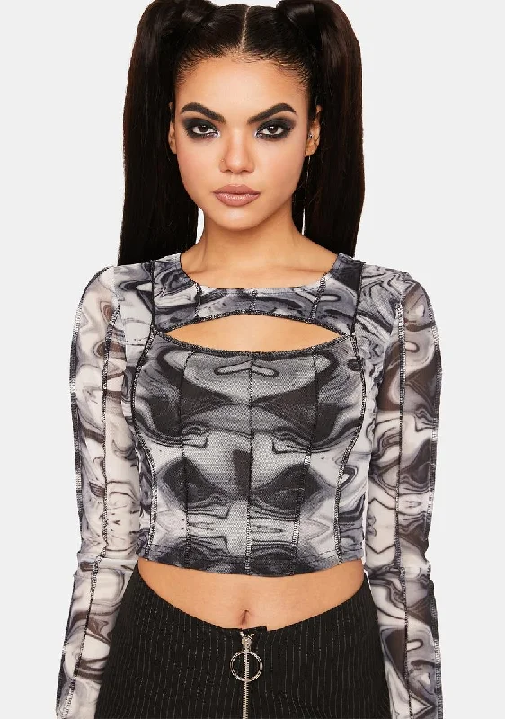 Swirl Mesh Top