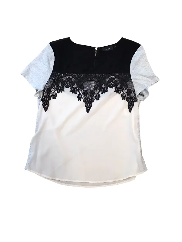 Black & Cream Top Short Sleeve Apt 9, Size M