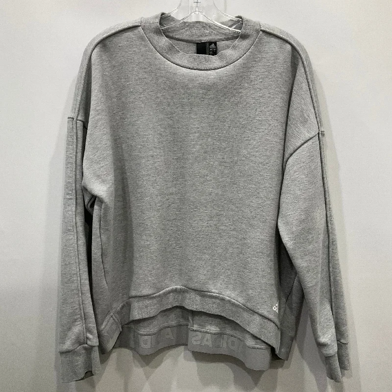 Sweatshirt Crewneck By Adidas In Grey, Size: L