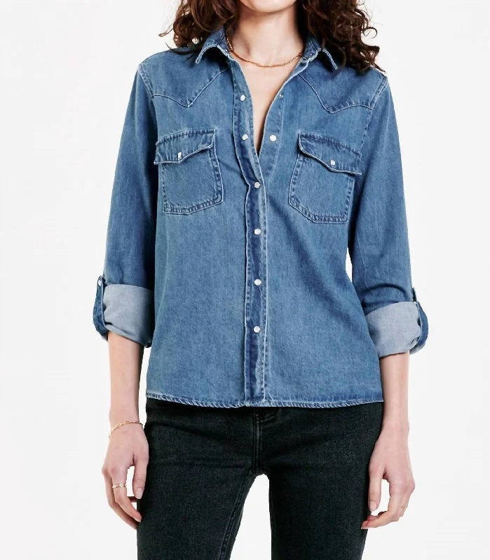 Star Western Denim Shirt In Blue