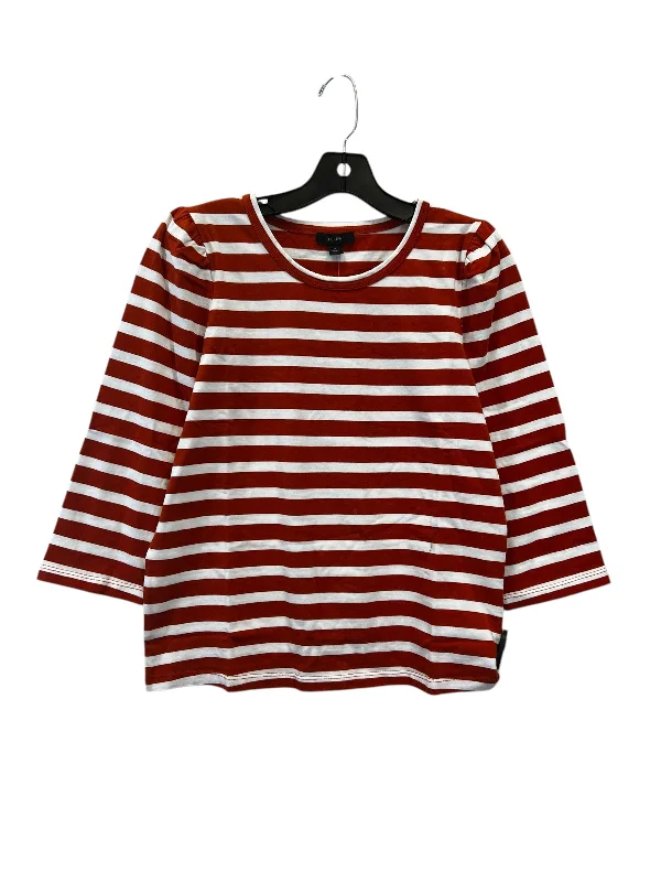 Top 3/4 Sleeve By J. Crew In Striped Pattern, Size: S