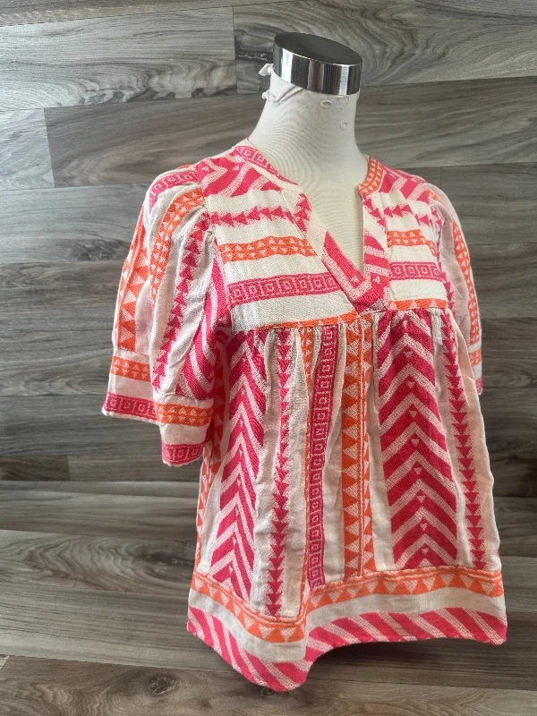 Top Short Sleeve By Old Navy In Orange & Pink, Size: S