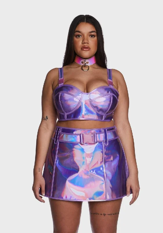 Plus Lilac Dream Crusher Holographic Bra Top