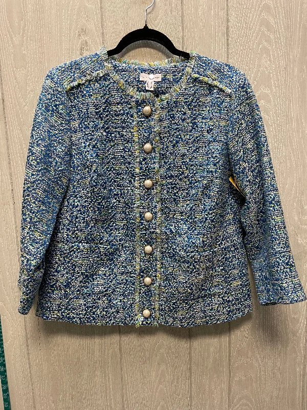 Blazer By Susan Graver In Blue & Yellow, Size: S