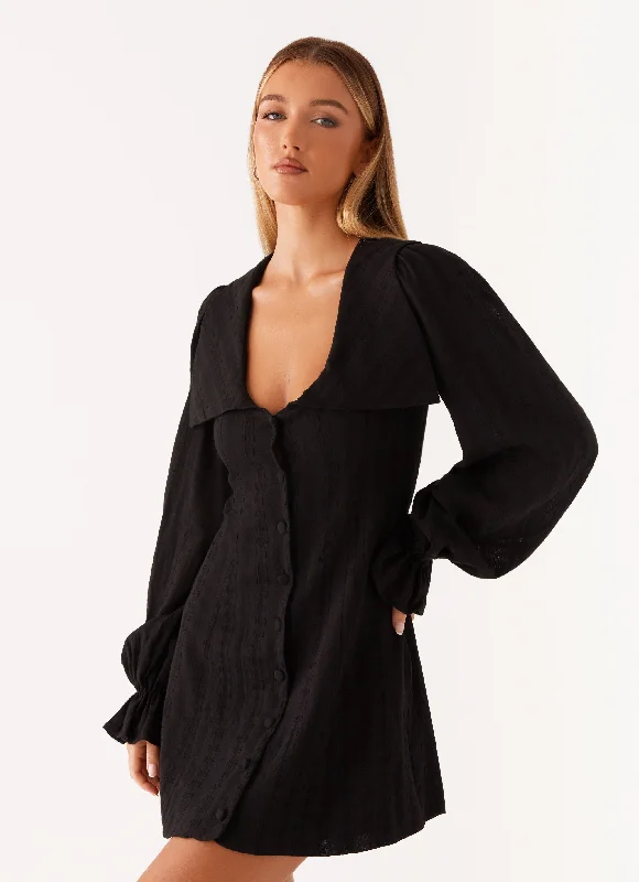 Kendrick Long Sleeve Mini Dress - Black