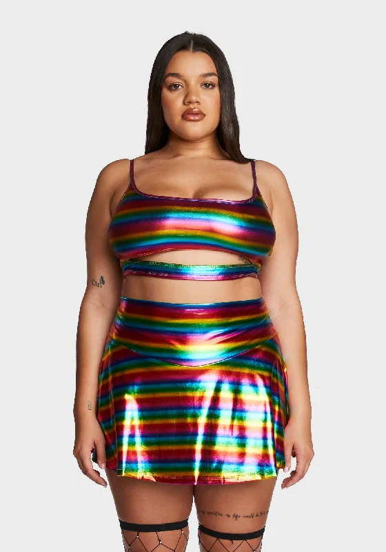 Plus Color Me Happy Striped Bra Top