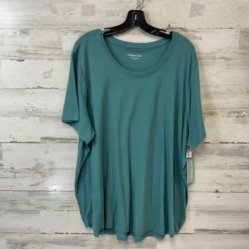 Top Short Sleeve By Coldwater Creek In Green, Size: 3x