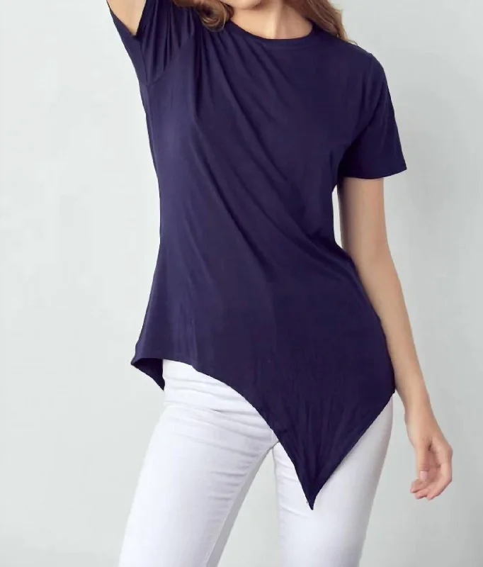 Kendall Crew Neck Tee In Navy