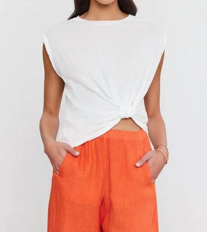 Callista Front Knot Tee In White