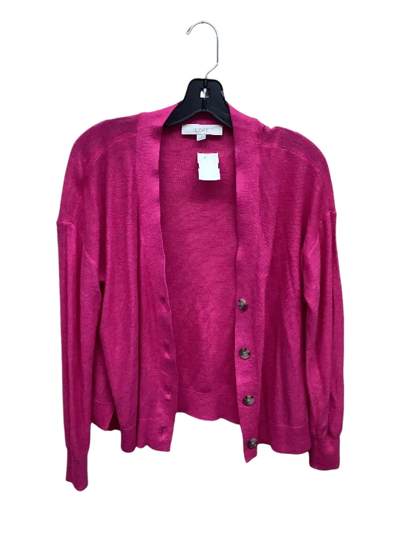 Sweater Cardigan By Loft In Pink, Size: S